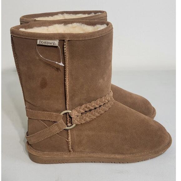 Bearpaw Boots Womens 10 Brown Suede Warm Winter Casual Mid-Calf Boots NWOT - Picture 3 of 12